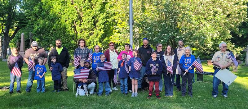 scouts place flags